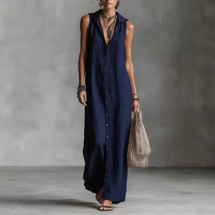 Penelope | Elegant and Casual Midi Dress with V-Neck