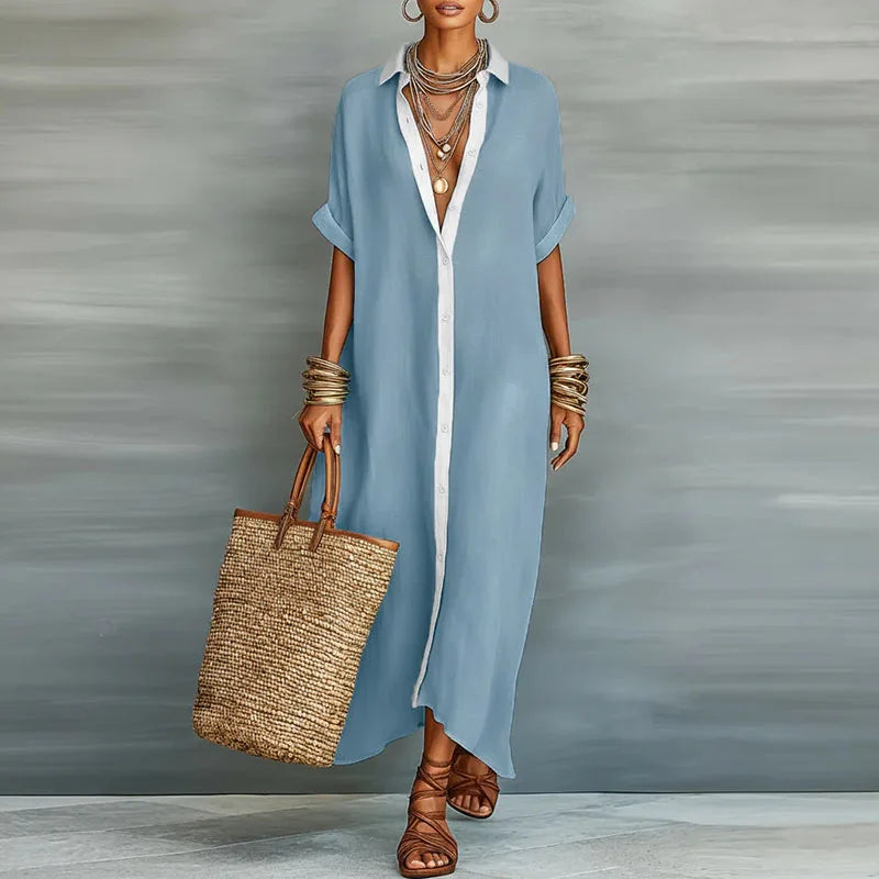 Anastasia™ | Long Button-Up Shirt Dress