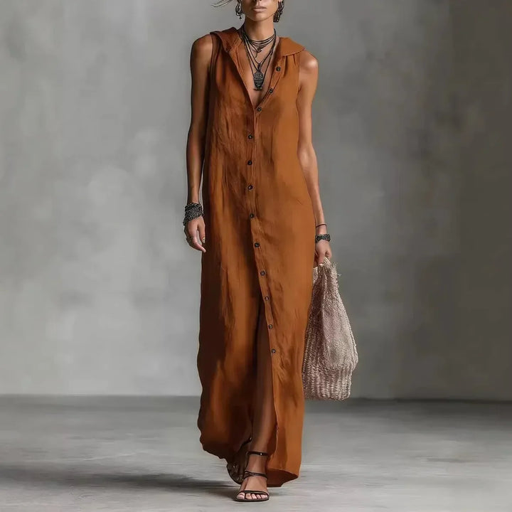 Penelope | Elegant and Casual Midi Dress with V-Neck