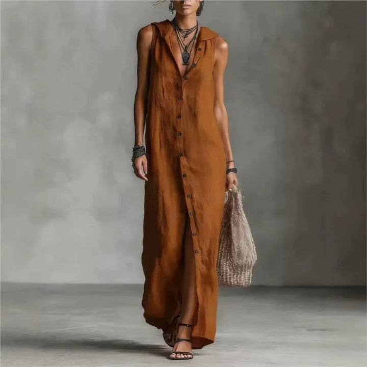 Penelope | Elegant and Casual Midi Dress with V-Neck