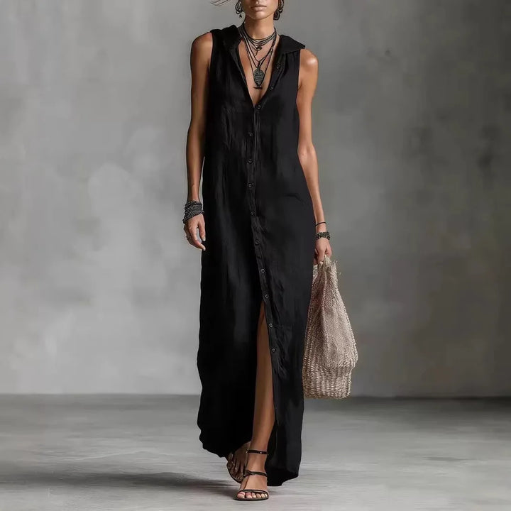 Penelope | Elegant and Casual Midi Dress with V-Neck