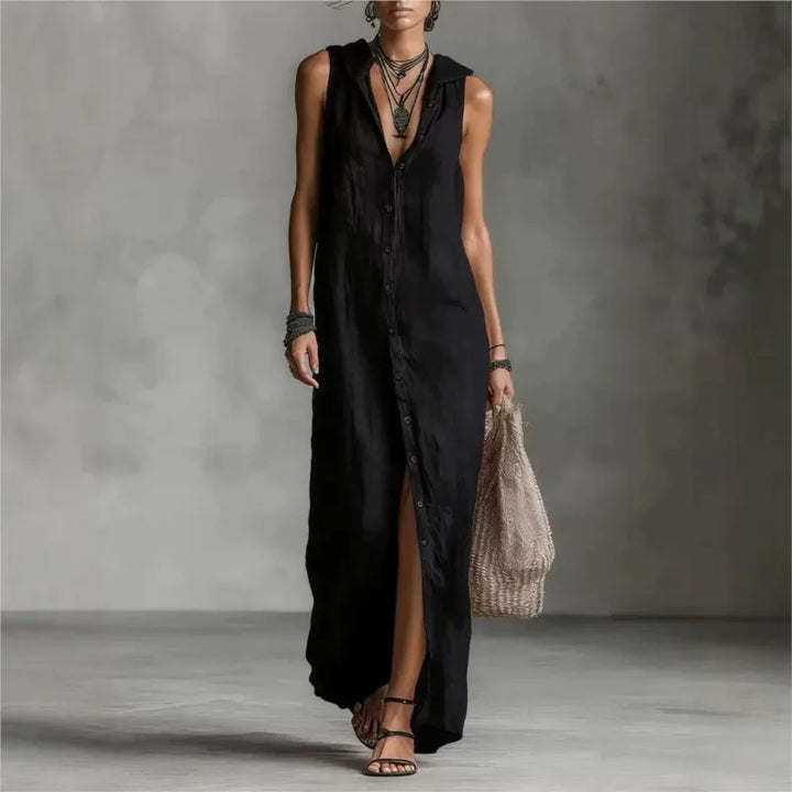 Penelope | Elegant and Casual Midi Dress with V-Neck