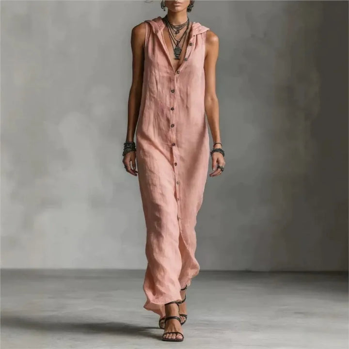 Penelope | Elegant and Casual Midi Dress with V-Neck