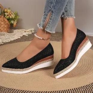 Isla - Pointed Toe Platform Slip-On Shoes