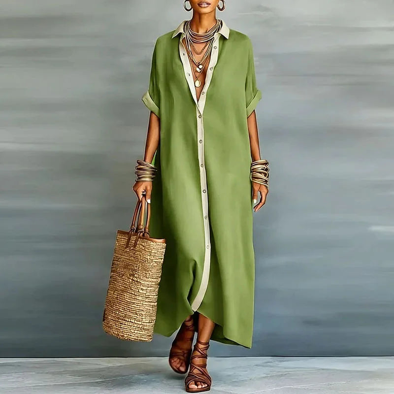 Anastasia™ | Long Button-Up Shirt Dress