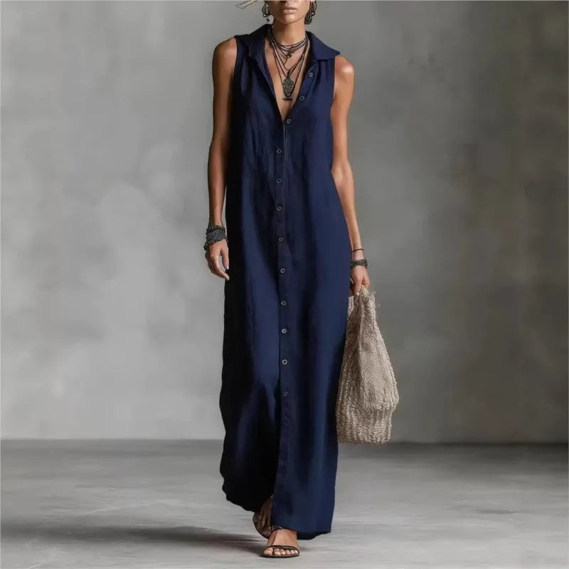 Penelope | Elegant and Casual Midi Dress with V-Neck