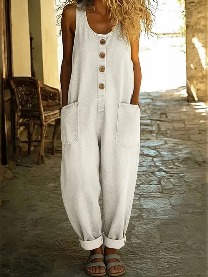 Lorena | Vintage Washed Cotton Denim Overalls