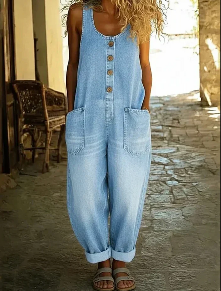 Lorena | Vintage Washed Cotton Denim Overalls