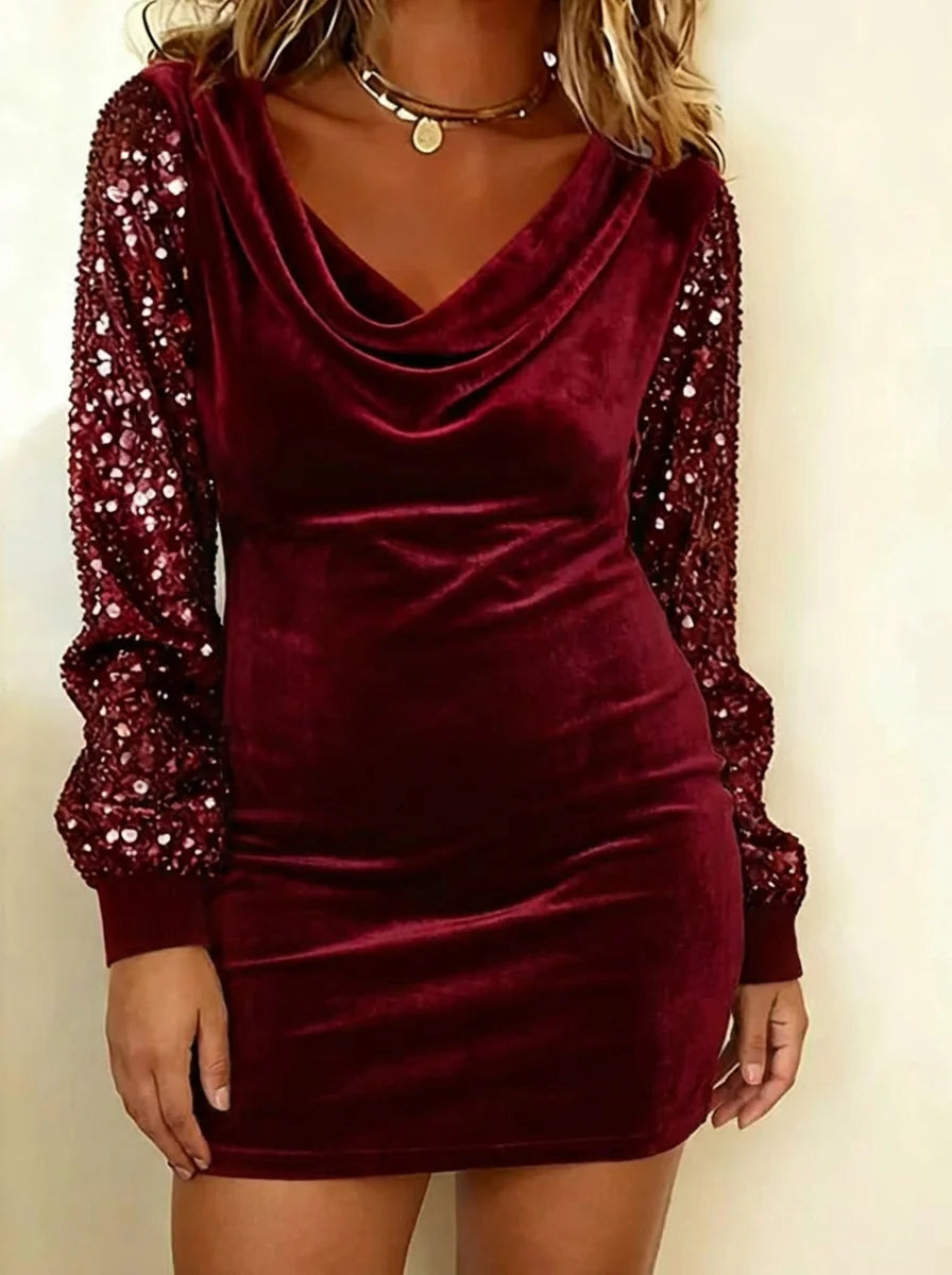Lucinda | Velvet Sparkle Sleeve Dress