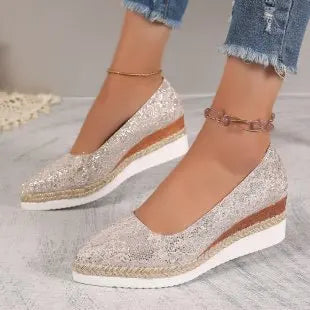 Isla - Pointed Toe Platform Slip-On Shoes