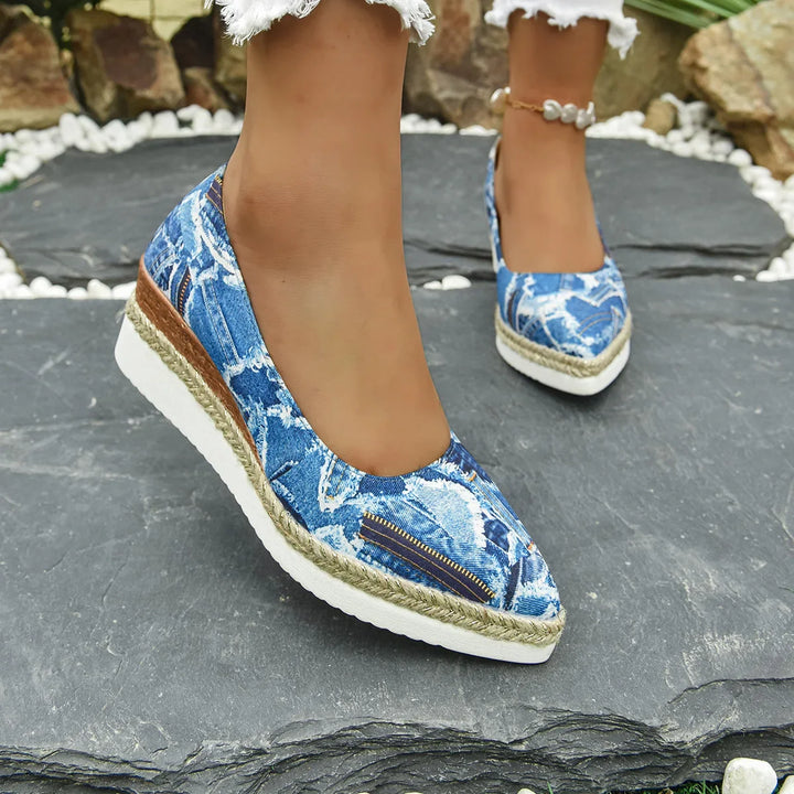 Isla - Pointed Toe Platform Slip-On Shoes