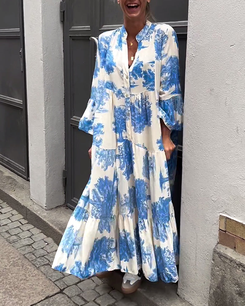UMIKA | FLORAL V-NECK MAXI DRESS