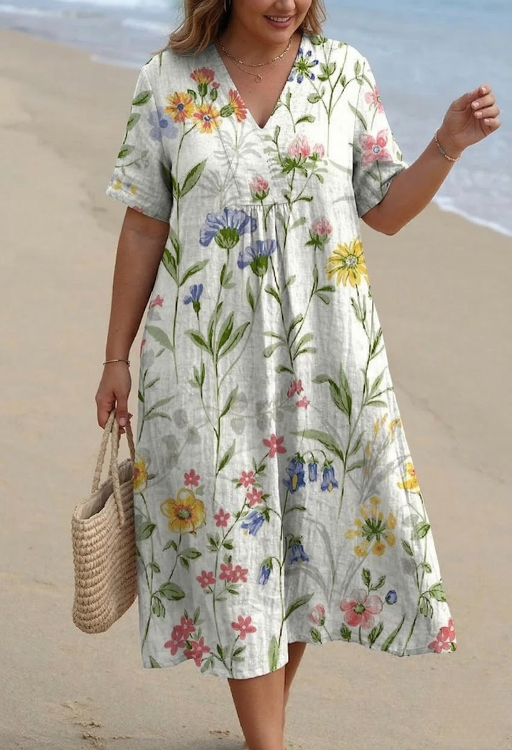 Women's Vintage Floral Casual Flowing Dress