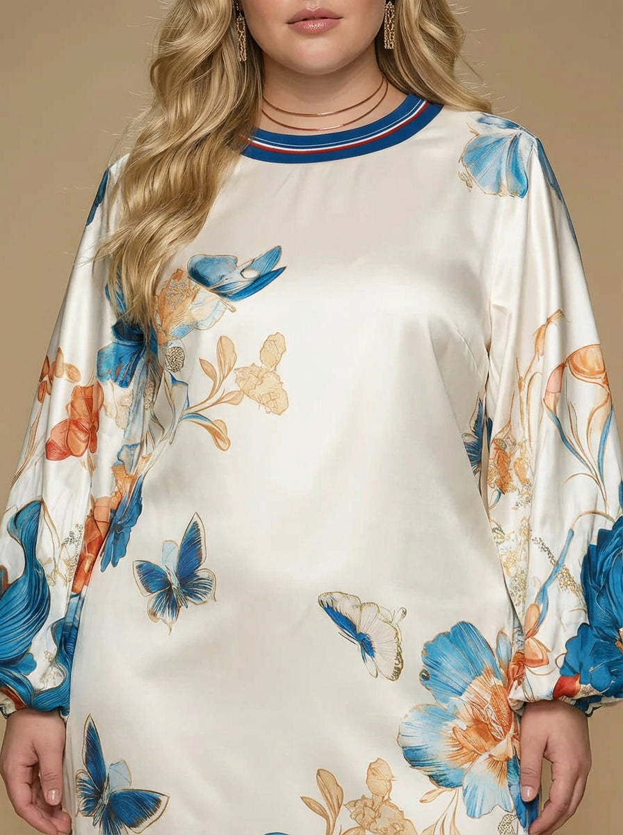 Brooklyn | Vintage Style Court Inspired Floral Print Satin Mini Dress