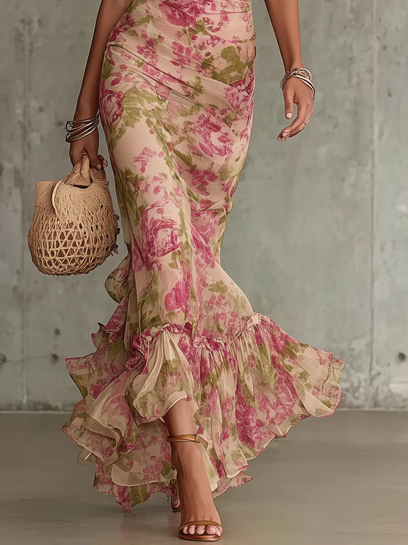 Rosalie - Maxi Dress with Vintage Rose Print