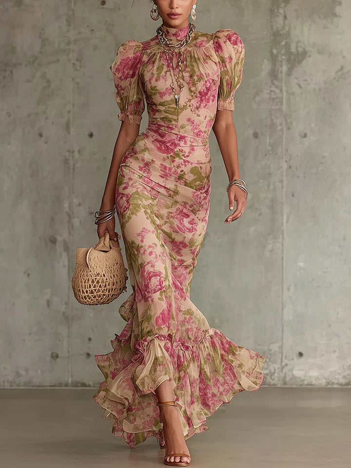 Rosalie - Maxi Dress with Vintage Rose Print