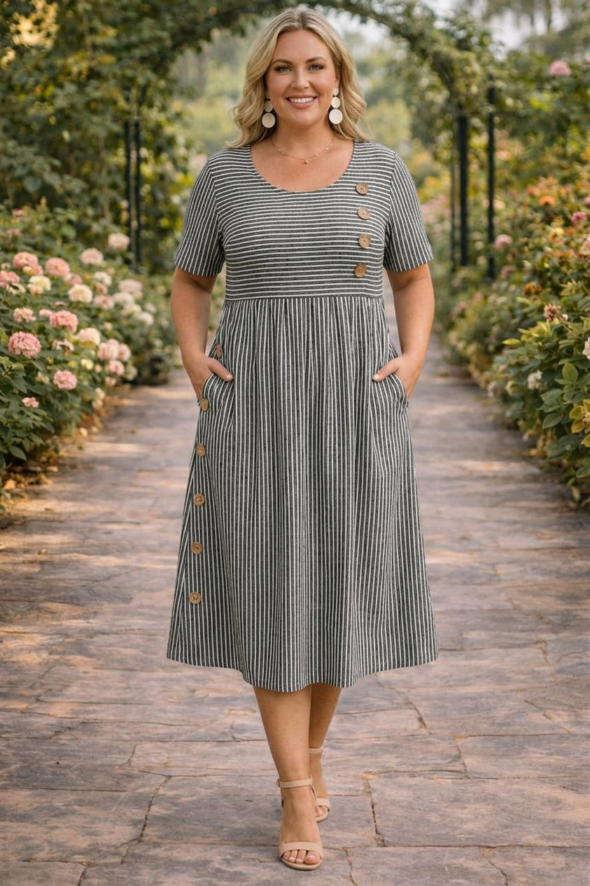 Wanda™ Striped Midi Dress
