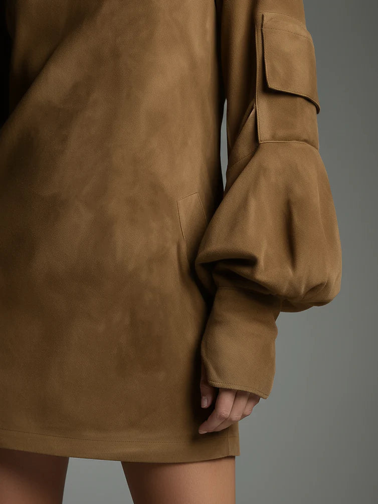 Hannah™ | Oversized Mini Suede Dress