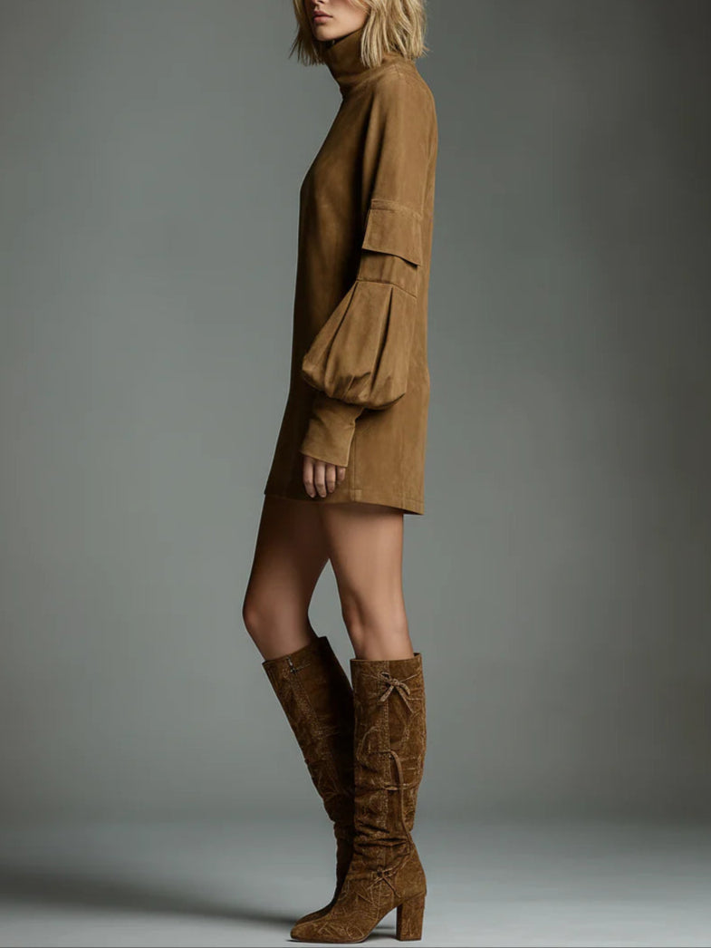 Hannah™ | Oversized Mini Suede Dress