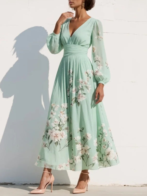 ANGELA | ELEGANT FLORAL MAXI DRESS