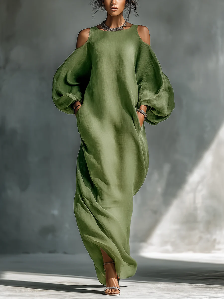 Susana | Maxi Fluid Dress with Off-the-Shoulder Design