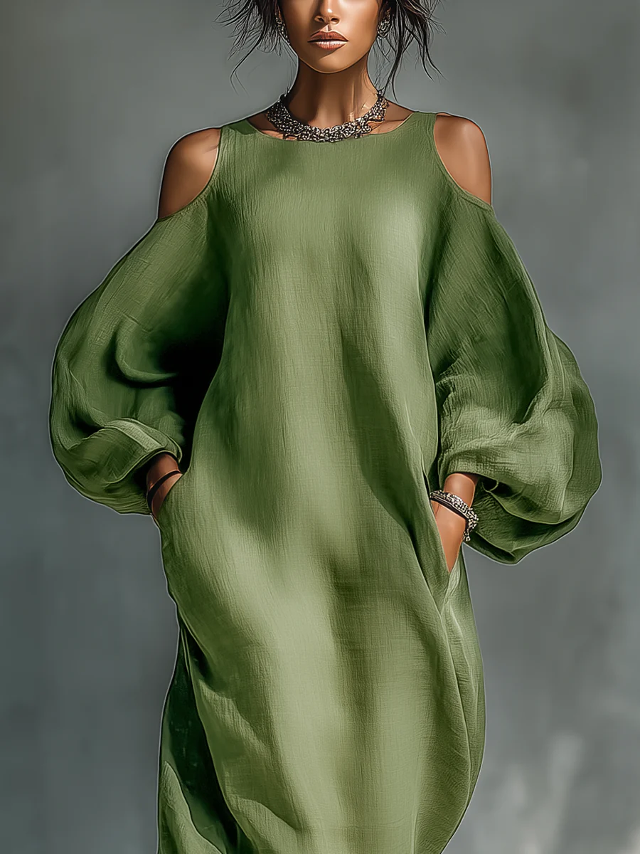 Susana | Maxi Fluid Dress with Off-the-Shoulder Design
