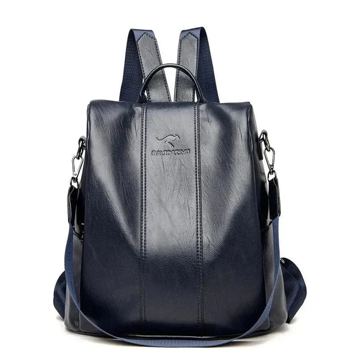 Sturdy and Safe PU Leather Backpack