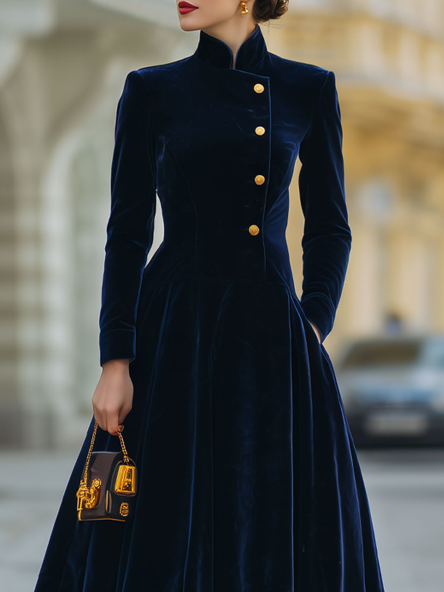 Natalia | A-Line Dress with Gold Accents