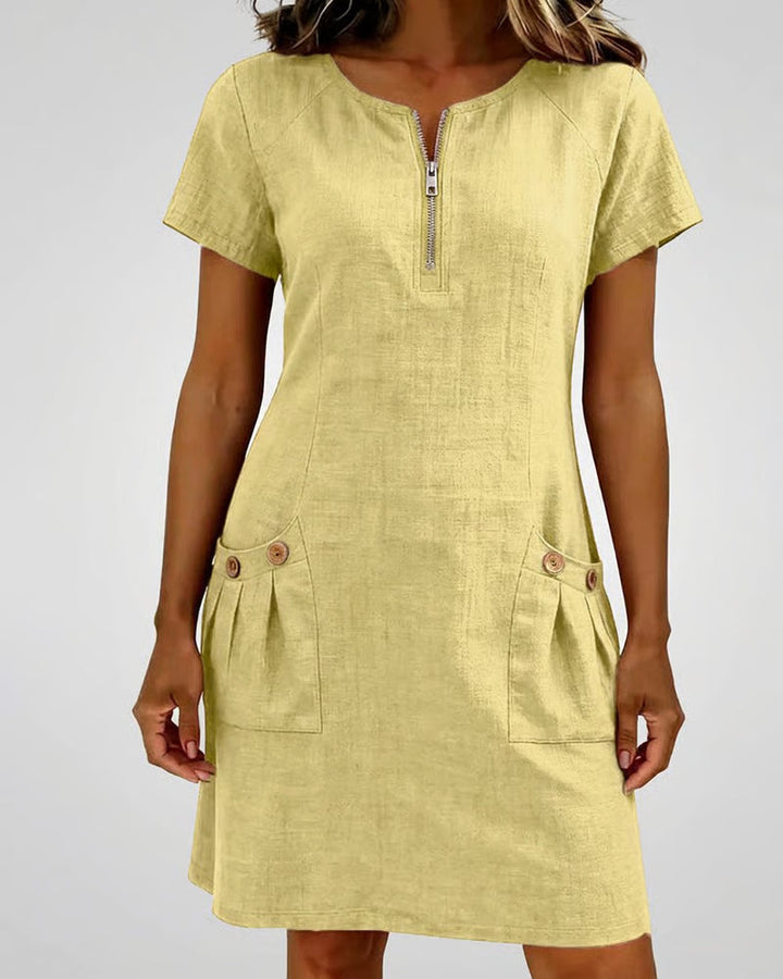 SANDRA | ELEGANT MIDI DRESS WITH ZIP