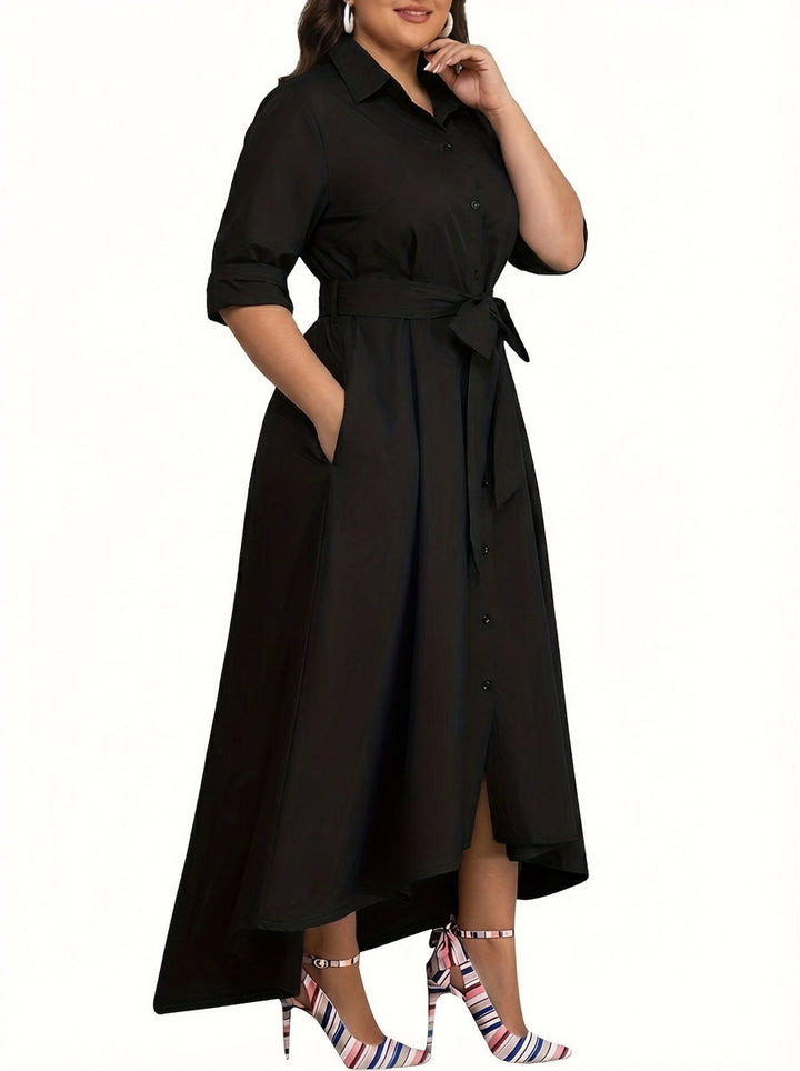 Marianne | Holiday Perfect Button-Front Maxi Dress