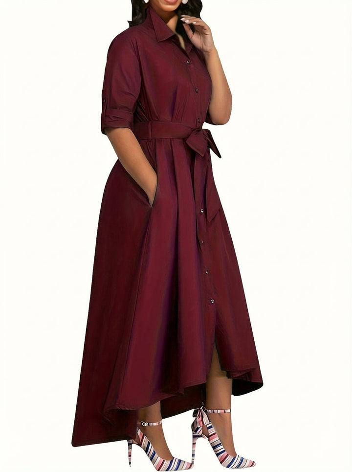 Marianne | Holiday Perfect Button-Front Maxi Dress