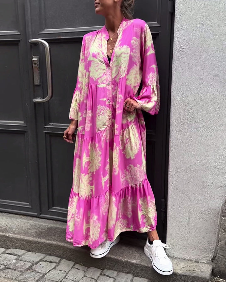UMIKA | FLORAL V-NECK MAXI DRESS
