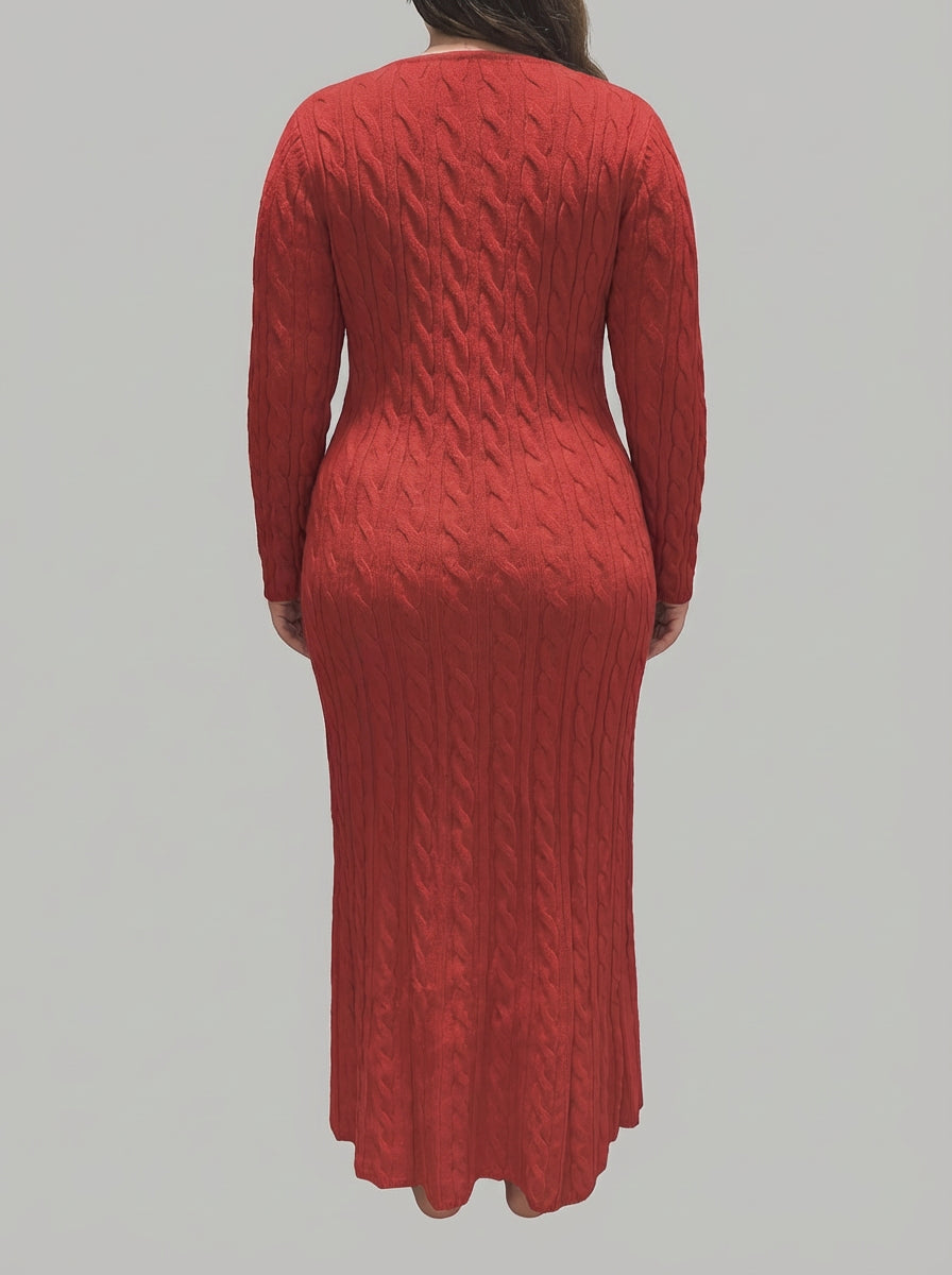 Evelyn | Cozy Cable-Knit Maxi Dress