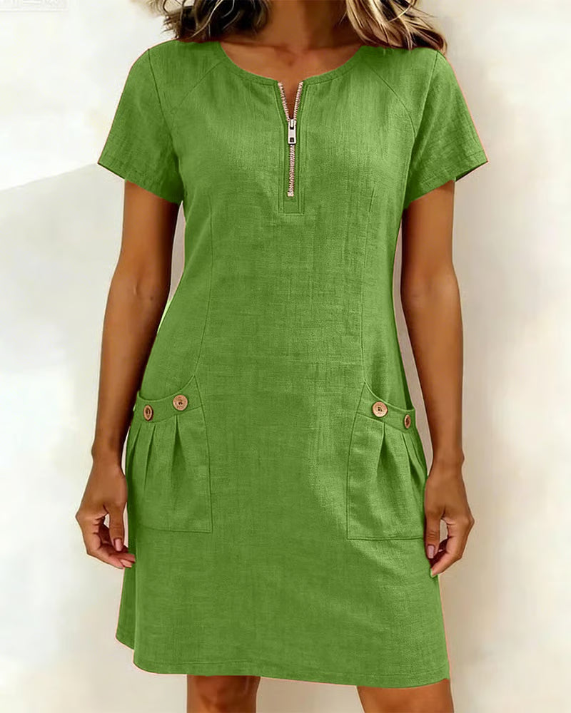 SANDRA | ELEGANT MIDI DRESS WITH ZIP