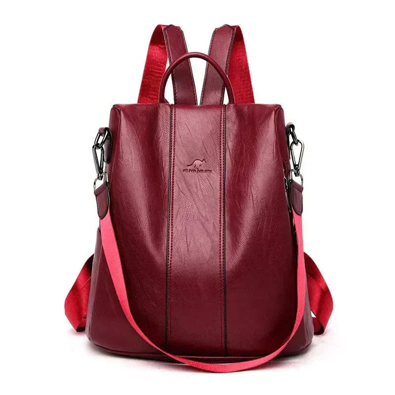 Sturdy and Safe PU Leather Backpack