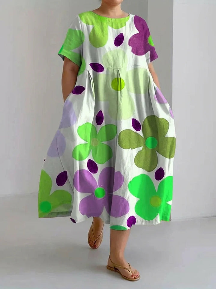 Harper | Retro Botanical Floral Design Printed Casual Loose Dress