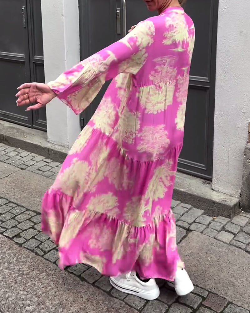 UMIKA | FLORAL V-NECK MAXI DRESS