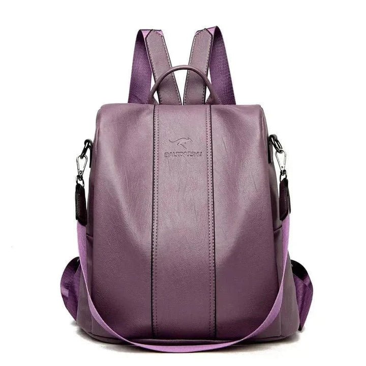 Sturdy and Safe PU Leather Backpack