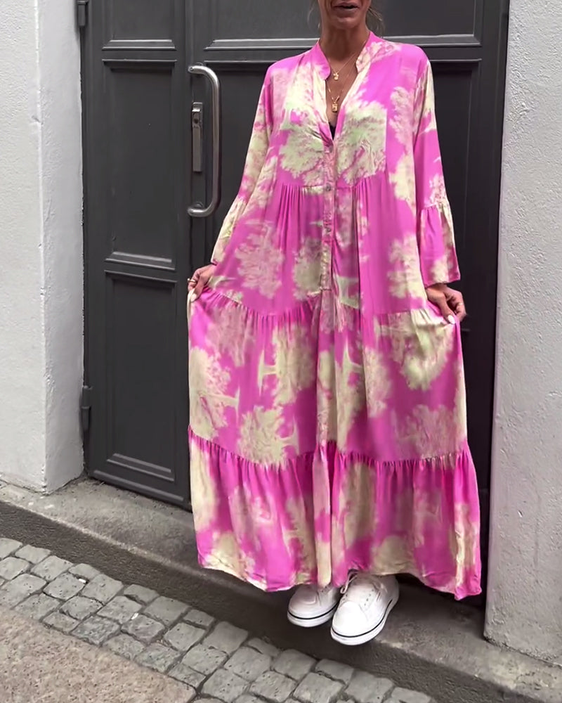 UMIKA | FLORAL V-NECK MAXI DRESS