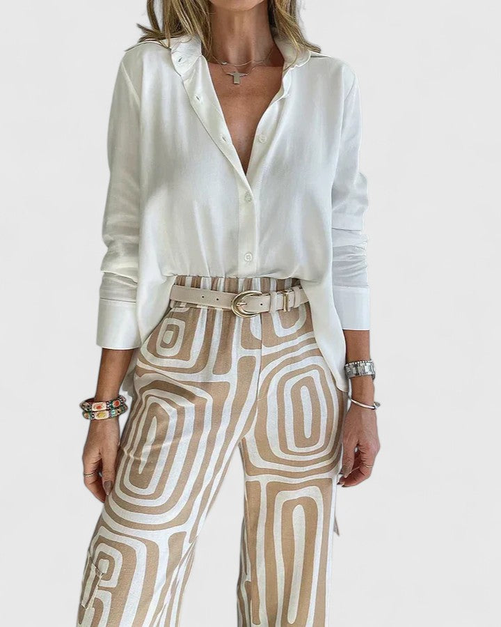 Kira | Elegant Two-Piece Set + Belt