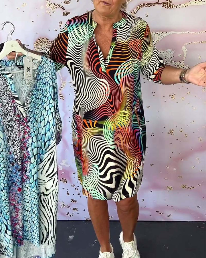 Ria | Colorful Dress with V-Neck