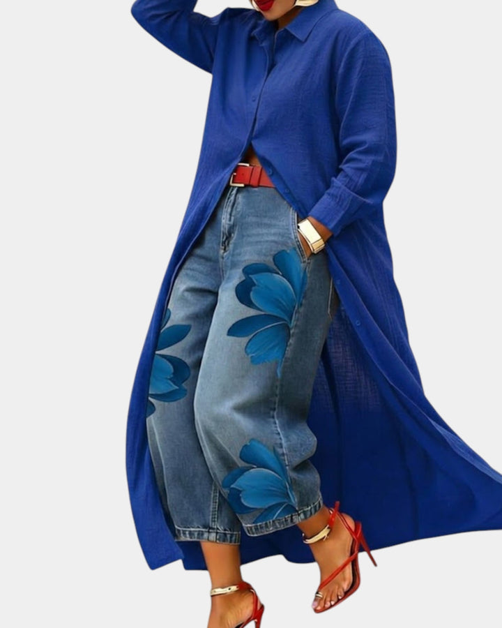 Céliane | Set of dress and wide jeans