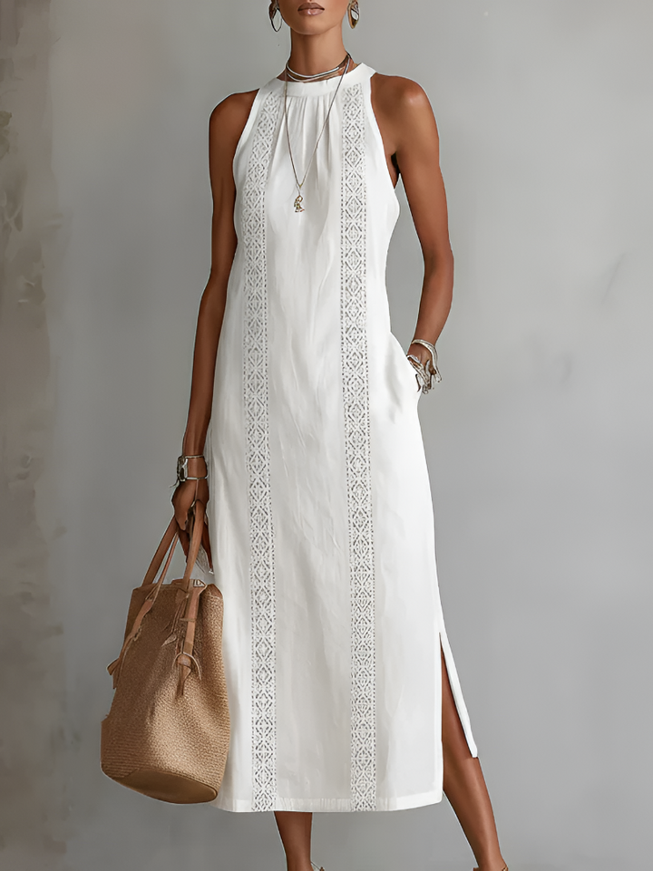 JIMENA | Midi Dress with Linen Texture