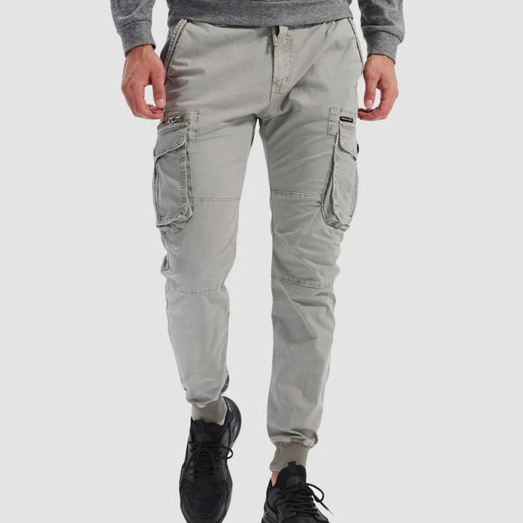 Men's Cargo Jogger Pants Elastic Waist Cuffed Multi-Pocket