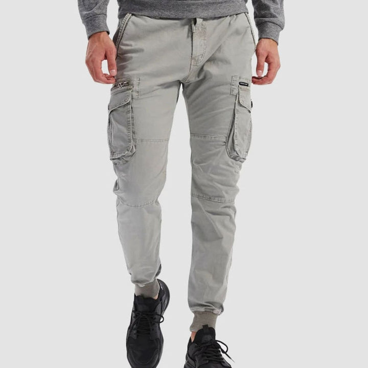 Men's Cargo Jogger Pants Elastic Waist Cuffed Multi-Pocket