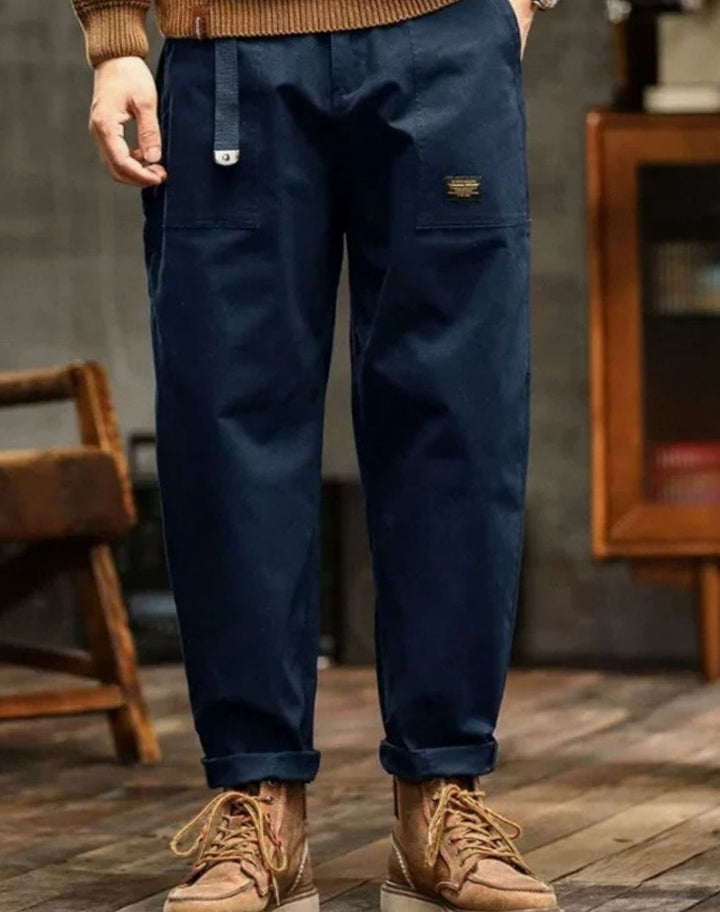 Men's Classic Relaxed-Fit Straight-Leg Cargo Pants - Blue