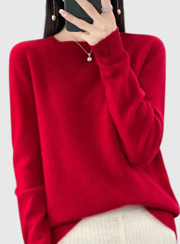 Men's Relaxed-Fit Crew-Neck Comfortable Sweater - Red