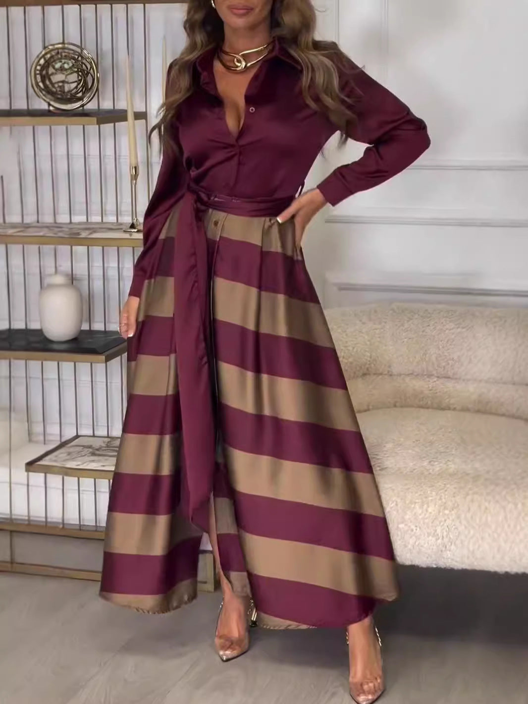 ANNABEL | ELEGANT TIE-WAIST MAXI DRESS