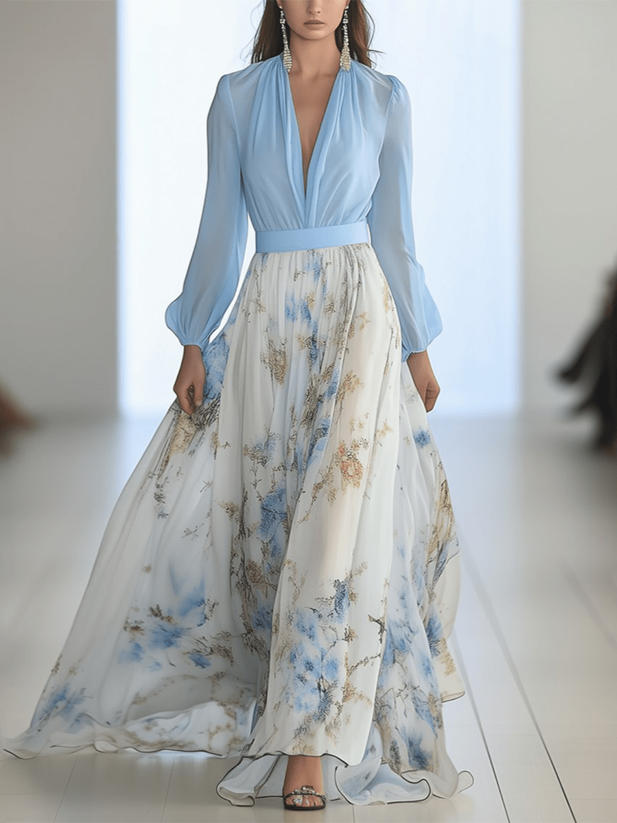 TILLY | ELEGANT MAXI DRESS WITH FLORAL PATTERN