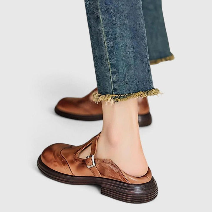 Women's Brogue T-Strap Mary Jane Shoes Orthopedic Non-Slip Sole